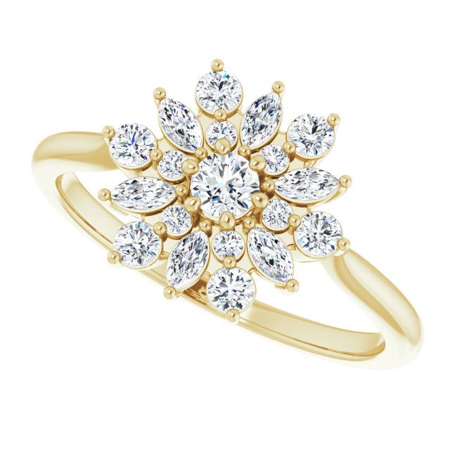 14K Gold 1/2 CTW Diamond Vintage-Inspired Ring