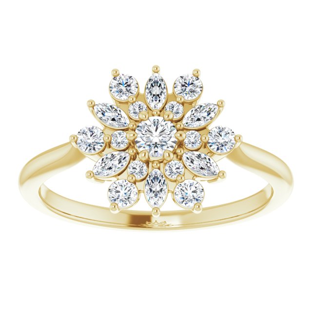 14K Gold 1/2 CTW Diamond Vintage-Inspired Ring
