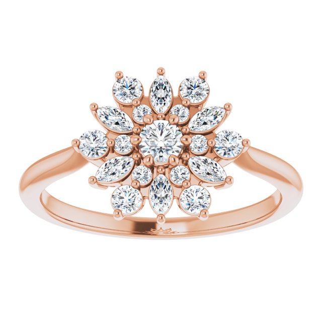 14K Gold 1/2 CTW Diamond Vintage-Inspired Ring