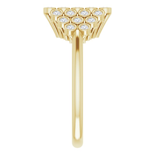 14K Gold 1/3 CTW Diamond Bezel-Set Cluster Ring