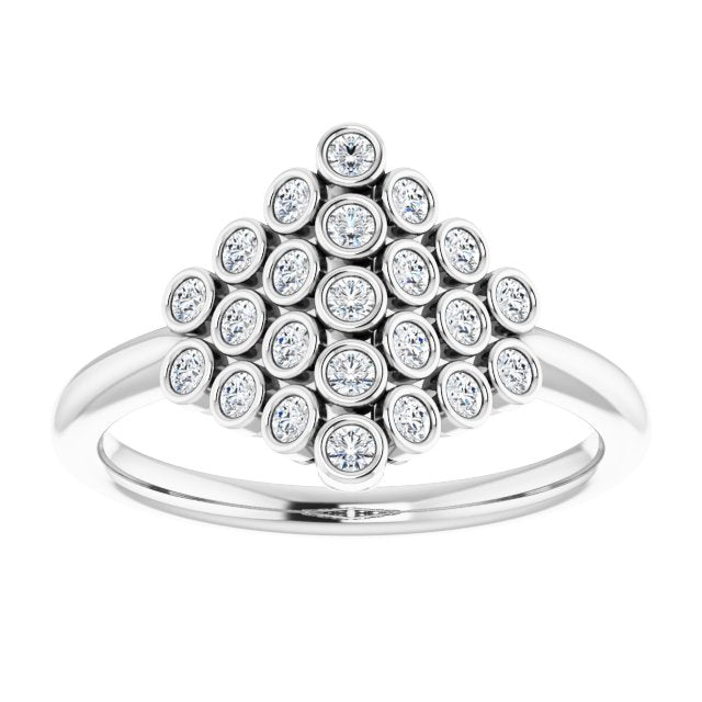 14K Gold 1/3 CTW Diamond Bezel-Set Cluster Ring