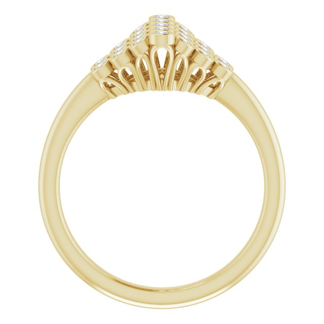 14K Gold 1/3 CTW Diamond Bezel-Set Cluster Ring