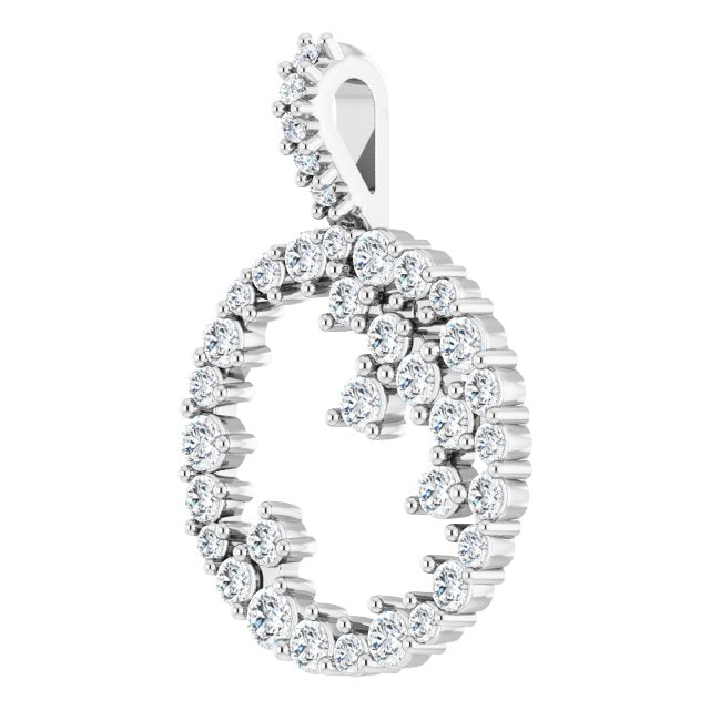 3/4 CTW Diamond Scattered Circle 16-18" Necklace