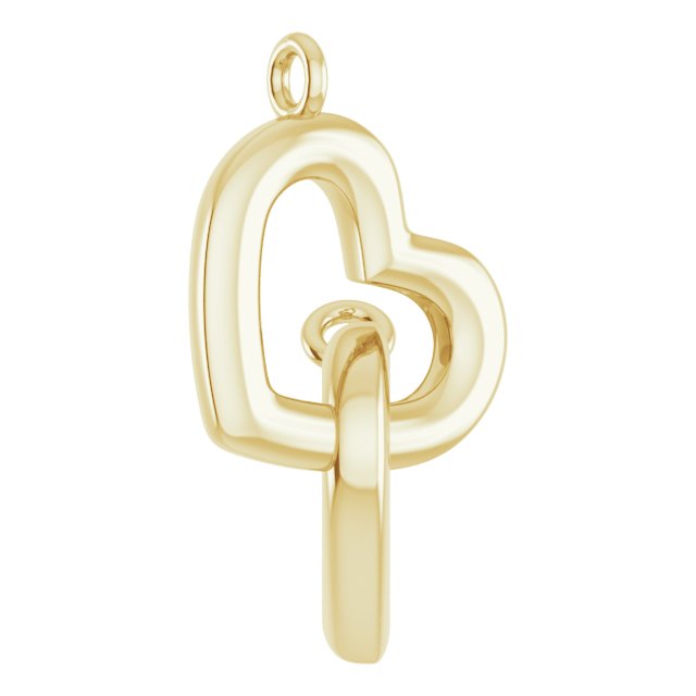 Interlocking Heart Necklace 18" in 14K Gold