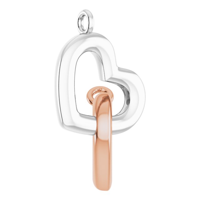 Interlocking Heart Necklace 18" in 14K Gold