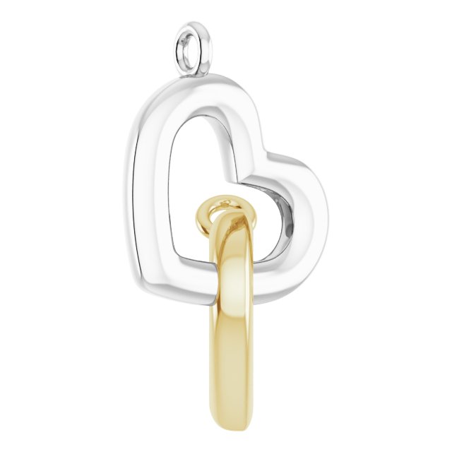 Interlocking Heart Necklace 18" in 14K Gold