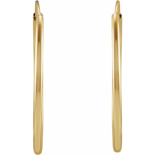 14K Solid Gold Flexible Endless Hoop Earrings