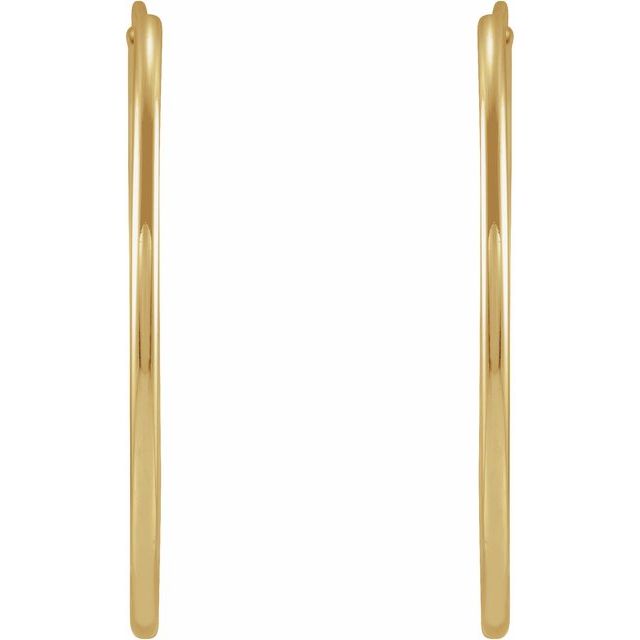 14K Solid Gold Flexible Endless Hoop Earrings