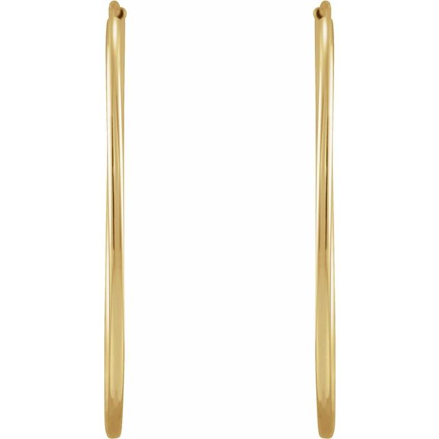 14K Solid Gold Flexible Endless Hoop Earrings