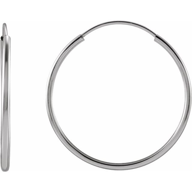 14K Solid Gold Flexible Endless Hoop Earrings