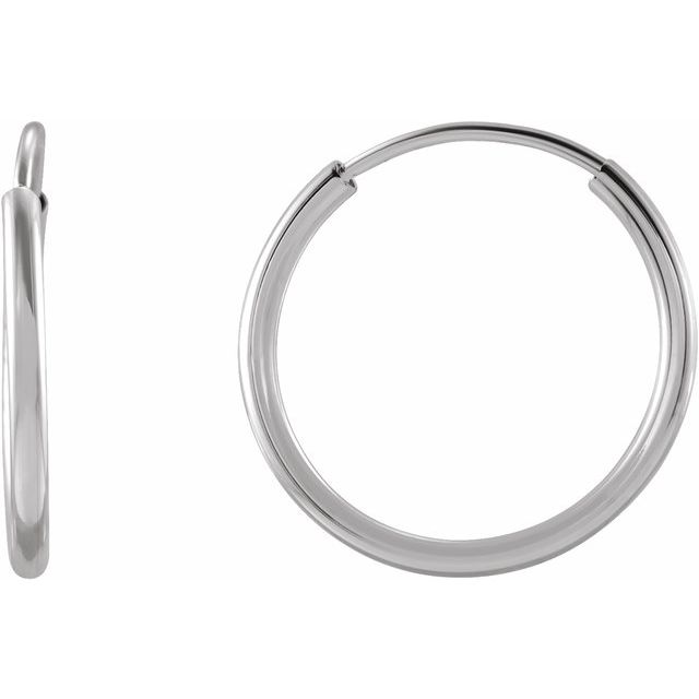 14K Solid Gold Flexible Endless Hoop Earrings