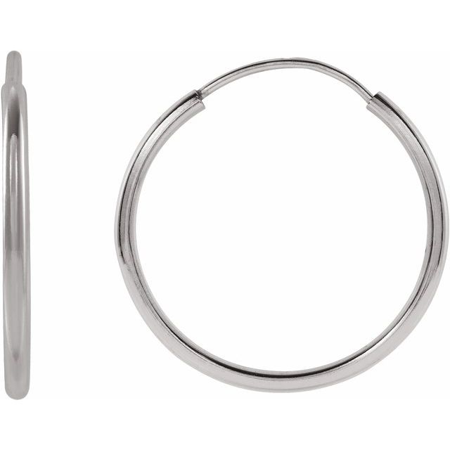 14K Solid Gold Flexible Endless Hoop Earrings