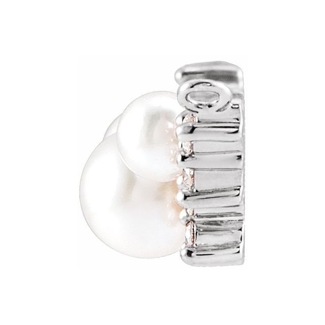 14K Gold Akoya Cultured Pearl & .08 CTW Diamond Necklace