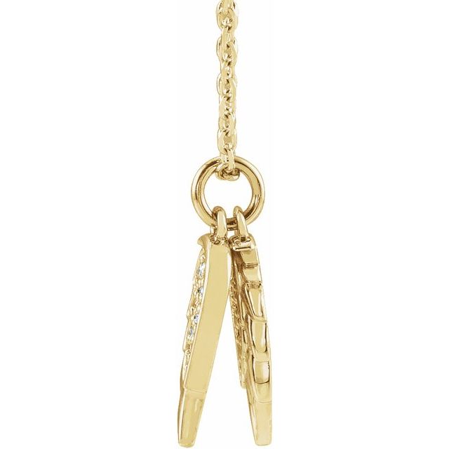 Diamond Accented Angel Wings Necklace