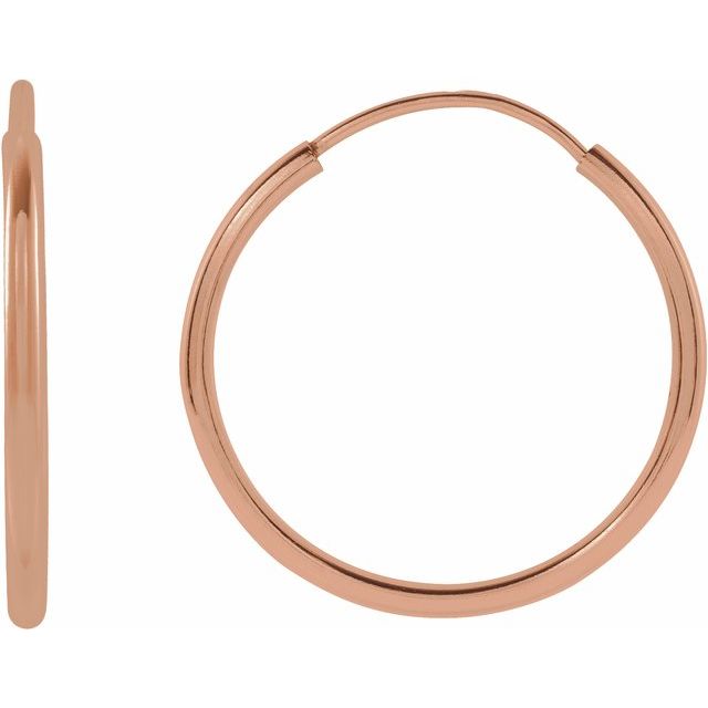 14K Solid Gold Flexible Endless Hoop Earrings