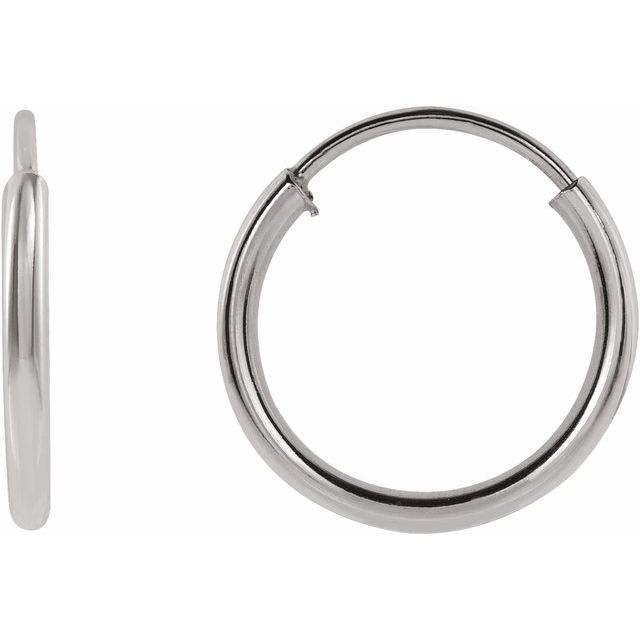 14K Solid Gold Flexible Endless Hoop Earrings