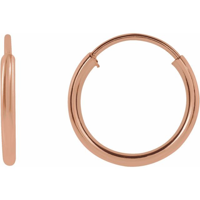 14K Solid Gold Flexible Endless Hoop Earrings