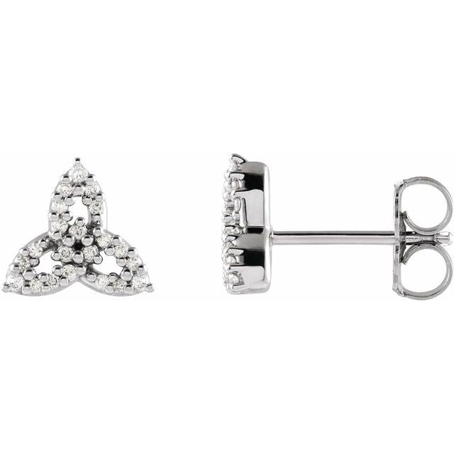 1/10 CTW Diamond Celtic Trinity Earrings in 14K Gold | elleCee Jewelry