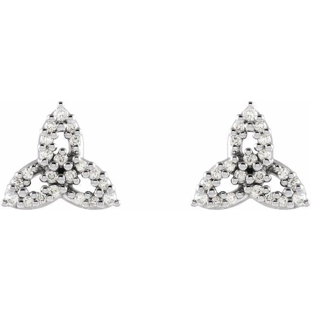 1/10 CTW Diamond Celtic Trinity Earrings in 14K Gold | elleCee Jewelry