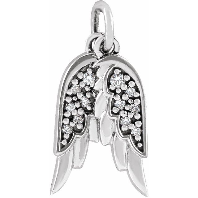 Diamond Accented Angel Wings Necklace