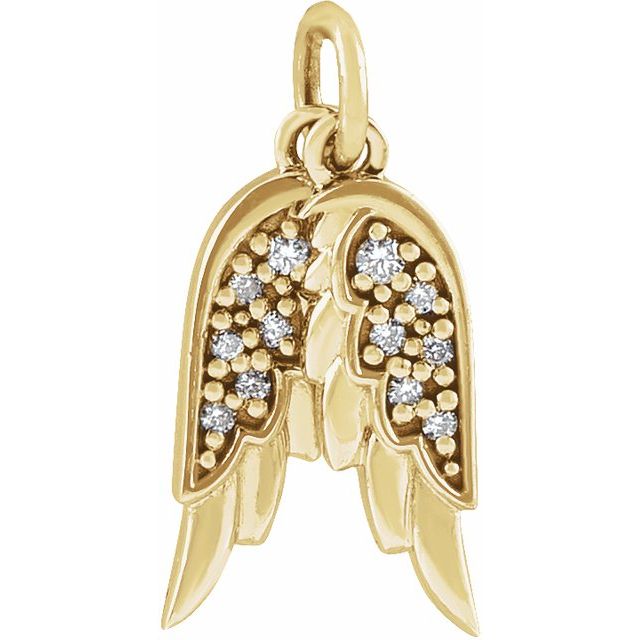 Diamond Accented Angel Wings Necklace