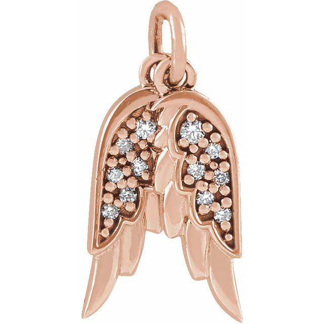Diamond Accented Angel Wings Necklace