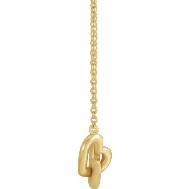 Interlocking Heart Necklace 18" in 14K Gold