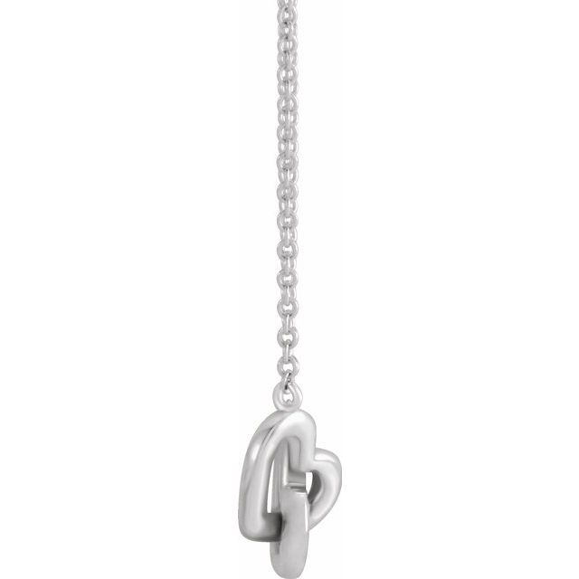 Interlocking Heart Necklace 18" in 14K Gold