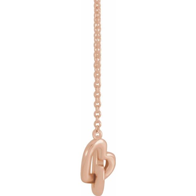 Interlocking Heart Necklace 18" in 14K Gold