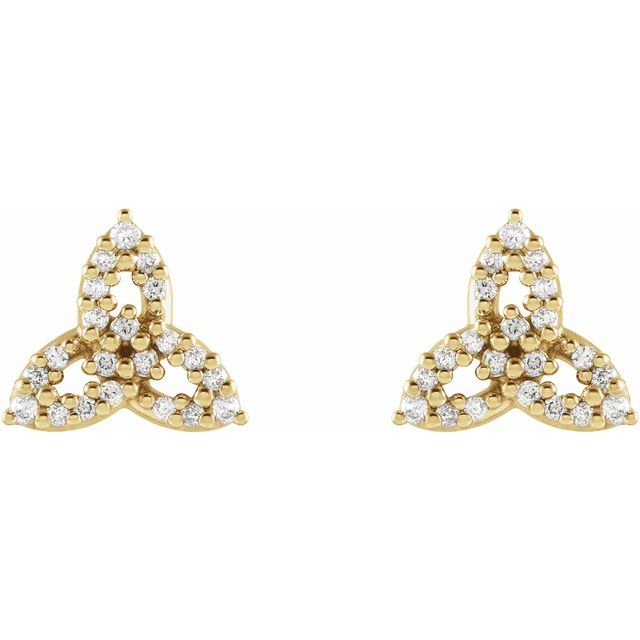1/10 CTW Diamond Celtic Trinity Earrings in 14K Gold | elleCee Jewelry