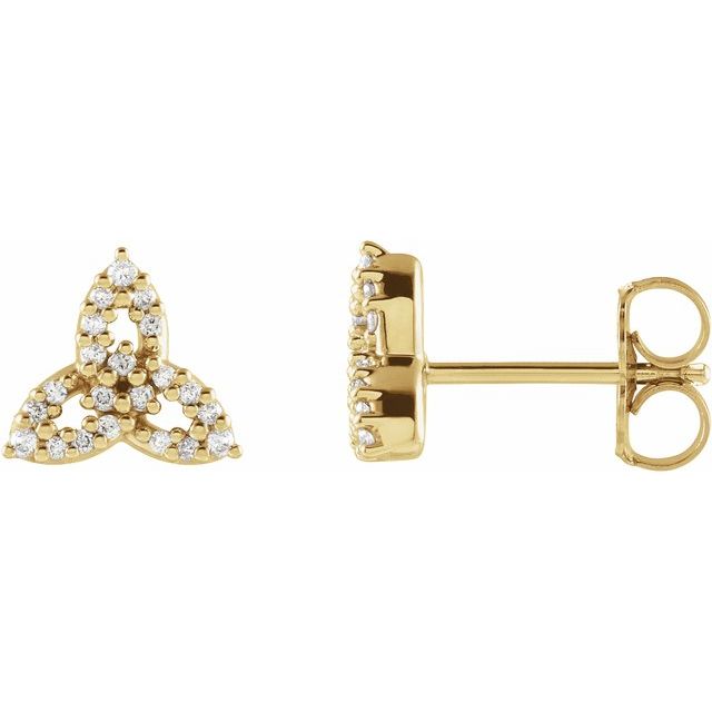 1/10 CTW Diamond Celtic Trinity Earrings in 14K Gold | elleCee Jewelry