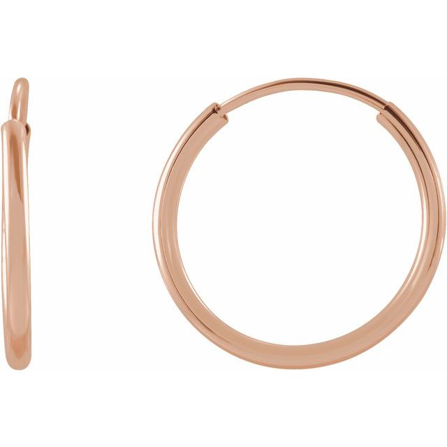 14K Solid Gold Flexible Endless Hoop Earrings
