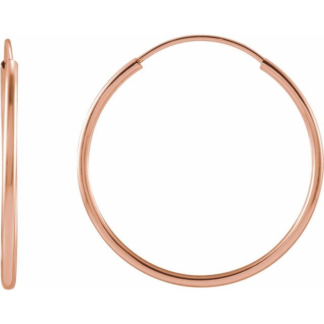 14K Solid Gold Flexible Endless Hoop Earrings