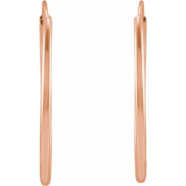 14K Solid Gold Flexible Endless Hoop Earrings