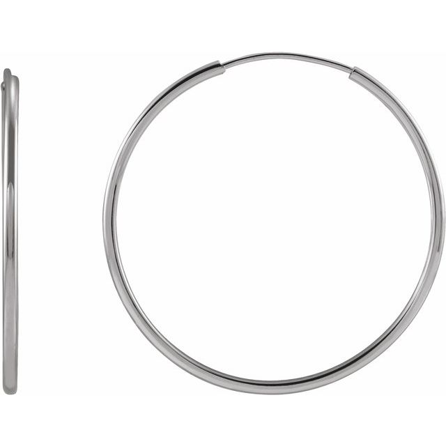 14K Solid Gold Flexible Endless Hoop Earrings