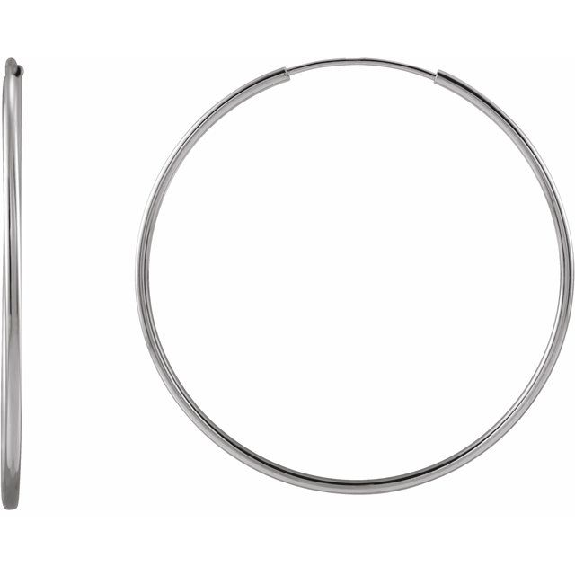 14K Solid Gold Flexible Endless Hoop Earrings