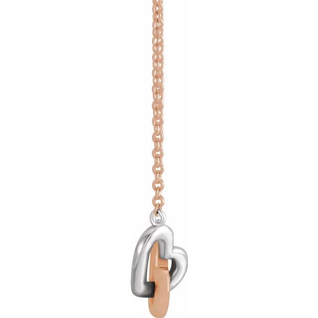 Interlocking Heart Necklace 18" in 14K Gold