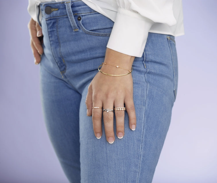 14K Solid Gold 2mm-8mm Half Round Bangle