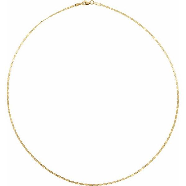 14K Yellow Gold 2.7 mm Mirror Link Chain Necklace