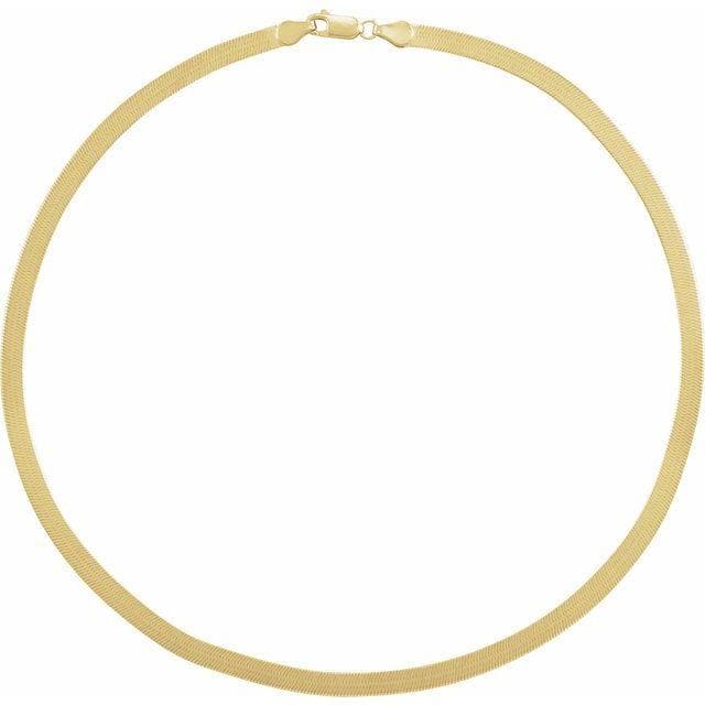 14K Yellow Gold 4.6 mm Flexible Herringbone Chain Bracelet