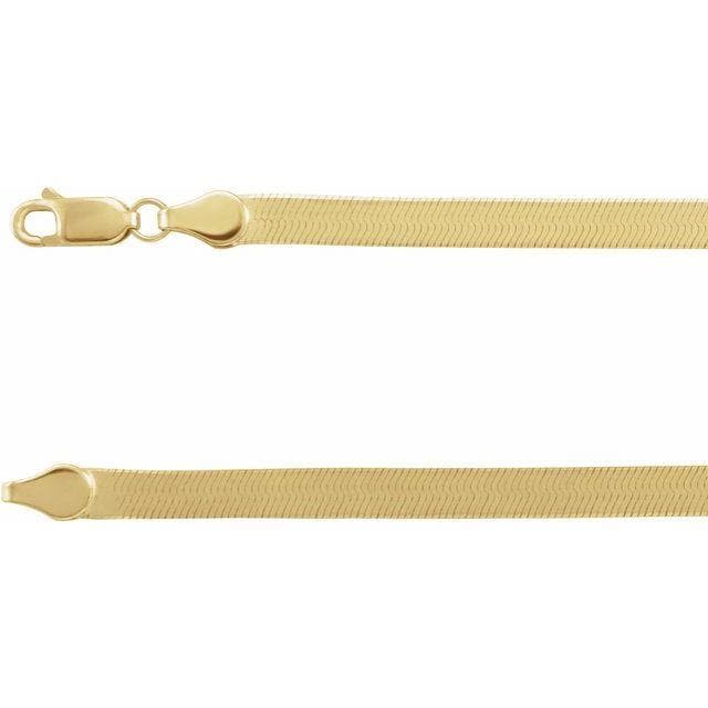 14K Yellow Gold 4.6 mm Flexible Herringbone Chain Bracelet
