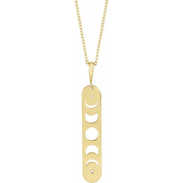 Diamond Moon Phase Bar Necklace