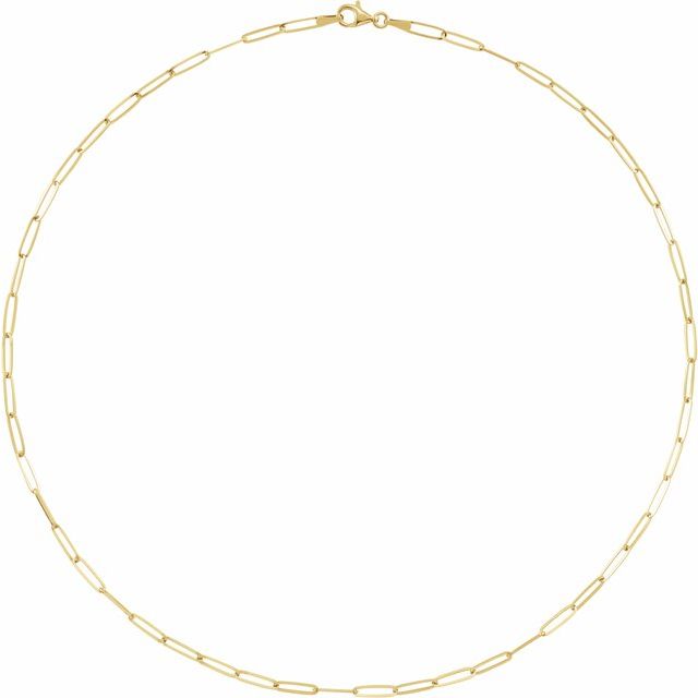 14K Gold 2.6 mm Elongated Flat Link Chain