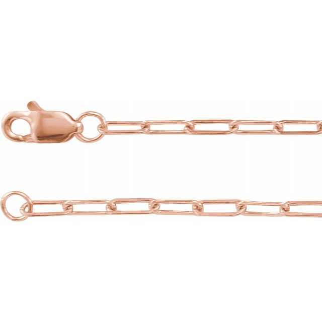 1.95 mm Elongated Flat Link 7" Chain Bracelet in 14K Gold