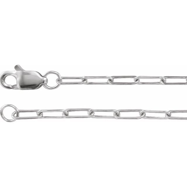1.95 mm Elongated Flat Link 7" Chain Bracelet in 14K Gold