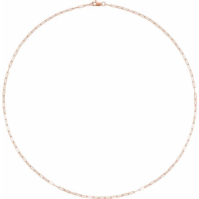 1.95 mm Elongated Flat Link 7" Chain Bracelet in 14K Gold