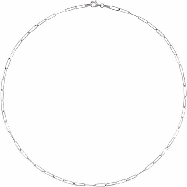 14K Gold 2.6 mm Elongated Flat Link Chain