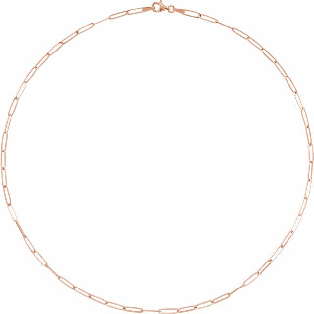 14K Gold 2.6 mm Elongated Flat Link Chain