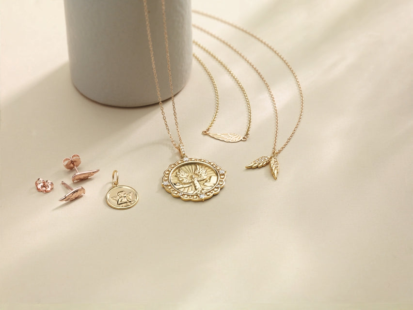 Diamond Accented Angel Wings Necklace