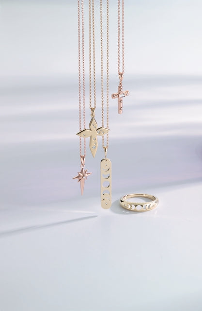 Diamond Moon Phase Bar Necklace